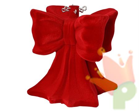 BASE PER ALBERO FIOCCO IN VELLUTO ROSSO 32,5X34X38CM