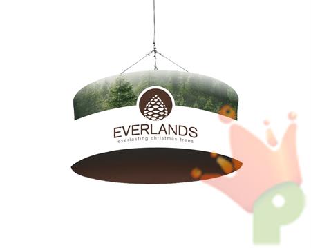 Hanging banner aluminium
