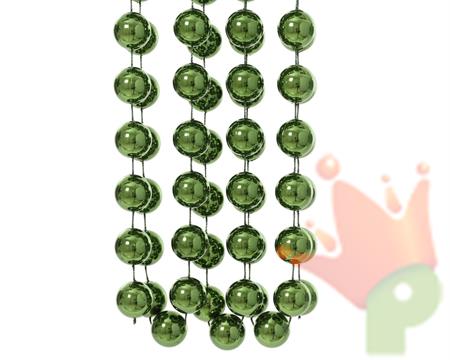 GHIRLANDA CATENA DI PERLE VERDE METAL 270CM