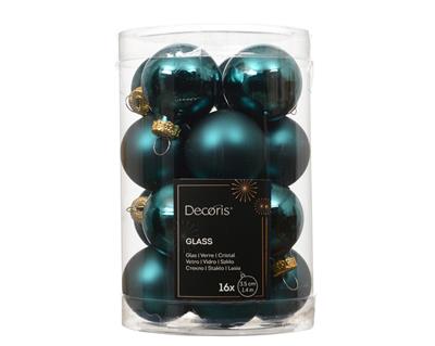 PALLINE DI NATALE IN VETRO VERDE SMERALDO 3,5CM 16PZ