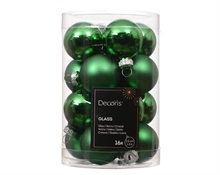 PALLINE DI NATALE IN VETRO VERDE 3,5CM 16PZ