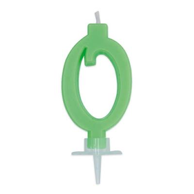 CANDELINA NUMERO 0 VERDE FLUO