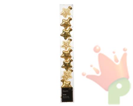 STELLE IN VETRO DECORATE ORO 3CM 9PZ
