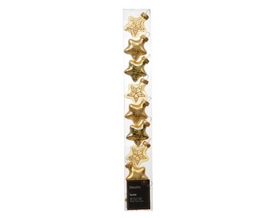 STELLE IN VETRO DECORATE ORO 3CM 9PZ