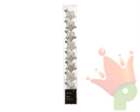 STELLE IN VETRO DECORATE BIANCO 3CM 9PZ