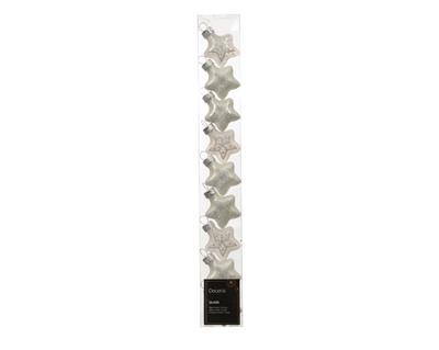 STELLE IN VETRO DECORATE BIANCO 3CM 9PZ