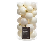 PALLINE DI NATALE BIANCO LANA 6CM 30PZ
