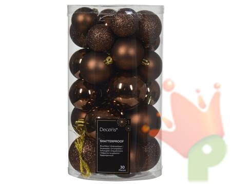 PALLINE DI NATALE MARRONE ESPRESSO 30PZ