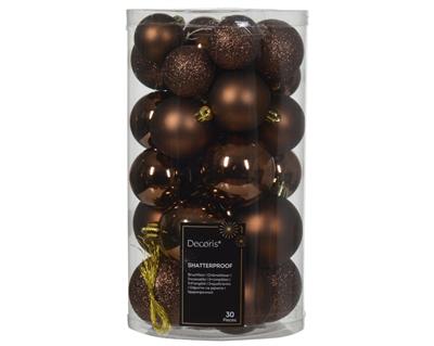 PALLINE DI NATALE MARRONE ESPRESSO 30PZ