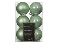 PALLINE DI NATALE VERDE MENTA 6CM 12PZ