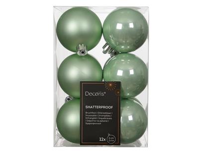 PALLINE DI NATALE VERDE MENTA 6CM 12PZ