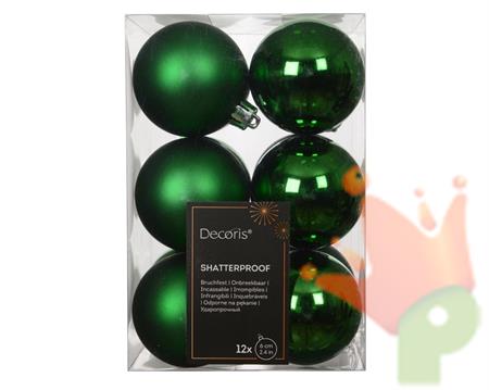 PALLINE DI NATALE VERDE 6CM 12PZ