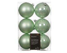 PALLINE DI NATALE VERDE MENTA 8CM 6PZ