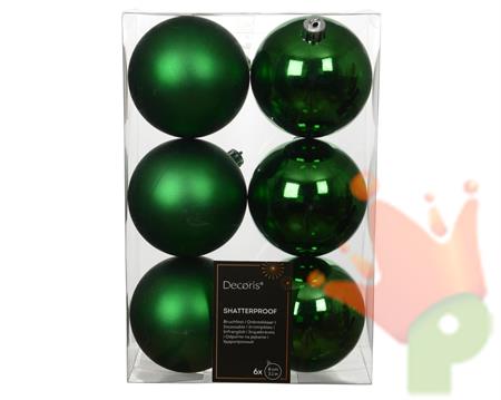 PALLINE DI NATALE VERDE 8CM 6PZ