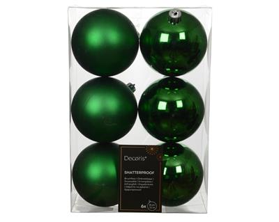 PALLINE DI NATALE VERDE 8CM 6PZ
