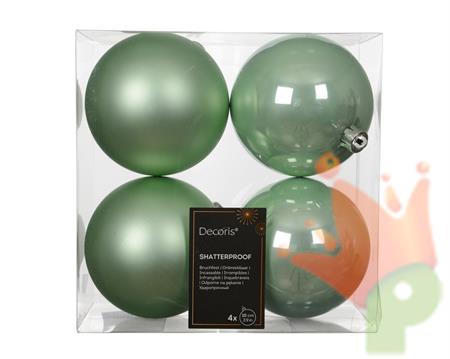 PALLINE DI NATALE VERDE MENTA 10CM 4PZ