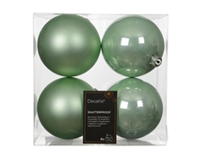 PALLINE DI NATALE VERDE MENTA 10CM 4PZ
