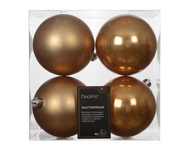 PALLINE DI NATALE CARAMELLO 10CM 4PZ
