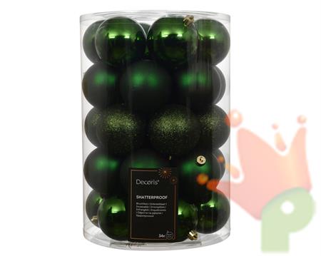 PALLINE DI NATALE VERDE SCURO 8CM 30PZ