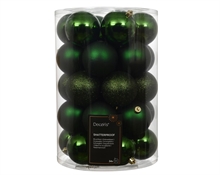 PALLINE DI NATALE VERDE SCURO 8CM 30PZ
