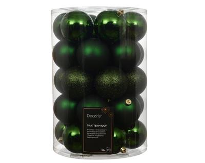 PALLINE DI NATALE VERDE SCURO 8CM 30PZ