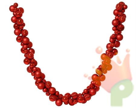 GHIRLANDA DI PALLINE ROSSO 180CM