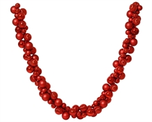 GHIRLANDA DI PALLINE ROSSO 180CM