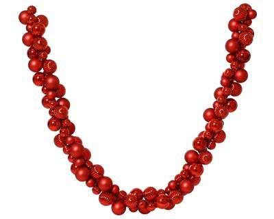 GHIRLANDA DI PALLINE ROSSO 180CM