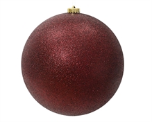 PALLINA DI NATALE BORDEAUX GLITTERATA 25CM
