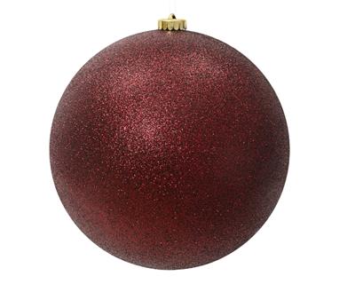 PALLINA DI NATALE BORDEAUX GLITTERATA 20CM