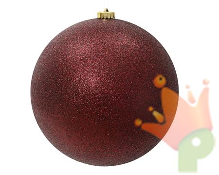 PALLINA DI NATALE BORDEAUX GLITTERATA 14CM