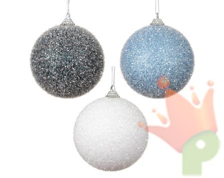 PALLINA DI NATALE INNEVATA 8CM 3ASS