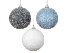PALLINA DI NATALE INNEVATA 8CM 3ASS