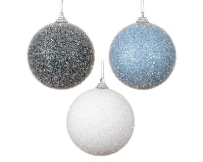 PALLINA DI NATALE INNEVATA 8CM 3ASS