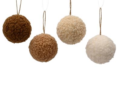 PALLINA DI NATALE PELUCHE MARRONE 8CM 4ASS