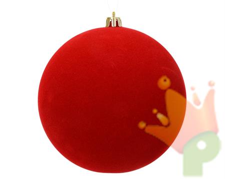 PALLINA DI NATALE IN VELLUTO ROSSO 6CM