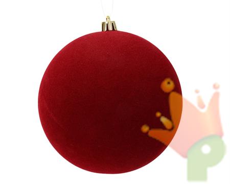 PALLINA DI NATALE IN VELLUTO BORDEAUX 6CM
