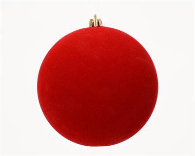 PALLINA DI NATALE IN VELLUTO ROSSO 9CM