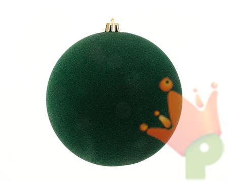 PALLINA DI NATALE IN VELLUTO VERDE SCURO 14CM