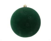 PALLINA DI NATALE IN VELLUTO VERDE SCURO 14CM