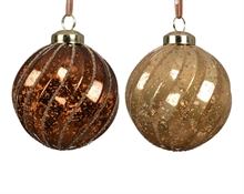 PALLINA DI NATALE SCANALATURA A SPIRALE BRONZO 8CM 2ASS