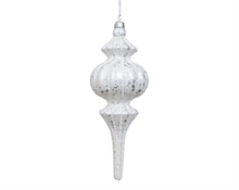 PENDENTE DI NATALE A GOCCIA CON DECORAZIONI BIANCO 17CM