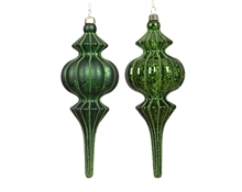 PENDENTE DI NATALE A GOCCIA CON DECORAZIONI VERDE 17CM 2ASS
