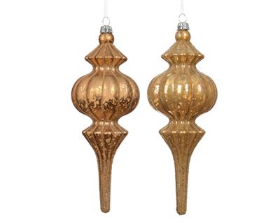 PENDENTE DI NATALE A GOCCIA CON DECORAZIONI CARAMELLO 17CM 2ASS