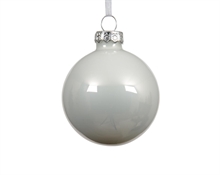 PALLINA DI NATALE IN VETRO BIANCO 8CM