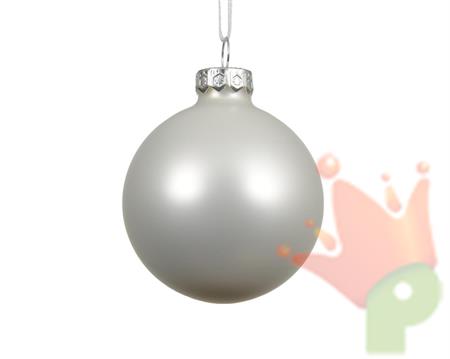 PALLINA DI NATALE IN VETRO BIANCO OPACO 8CM
