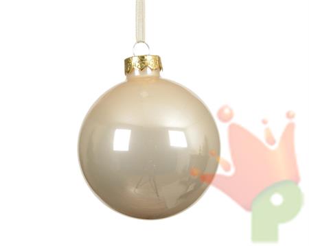 PALLINA DI NATALE IN VETRO PERLA 8CM