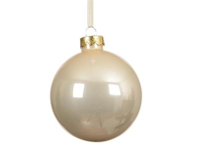 PALLINA DI NATALE IN VETRO PERLA 10CM
