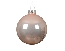 PALLINA DI NATALE IN VETRO ROSA CIPRIA 8CM
