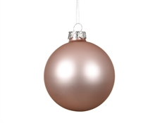 PALLINA DI NATALE IN VETRO ROSA CIPRIA OPACO 8CM